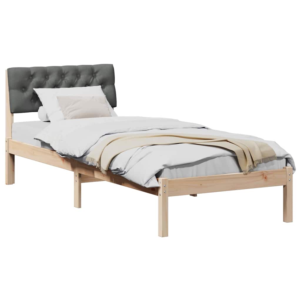 Estrutura da cama castanho e cinzento-escuro 75 x 190 cm