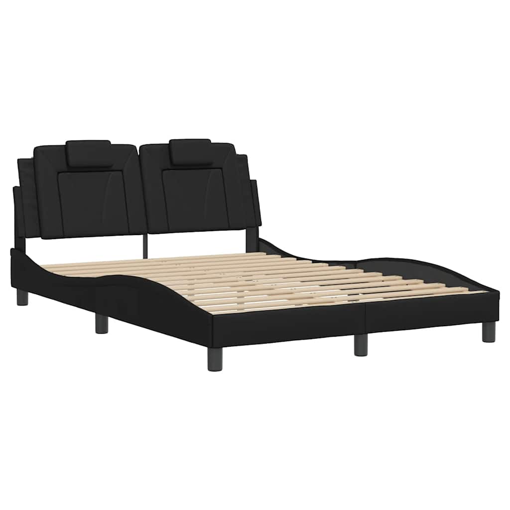 Estrutura de cama viana sem colchão 140x200 cm couro artificial preto
