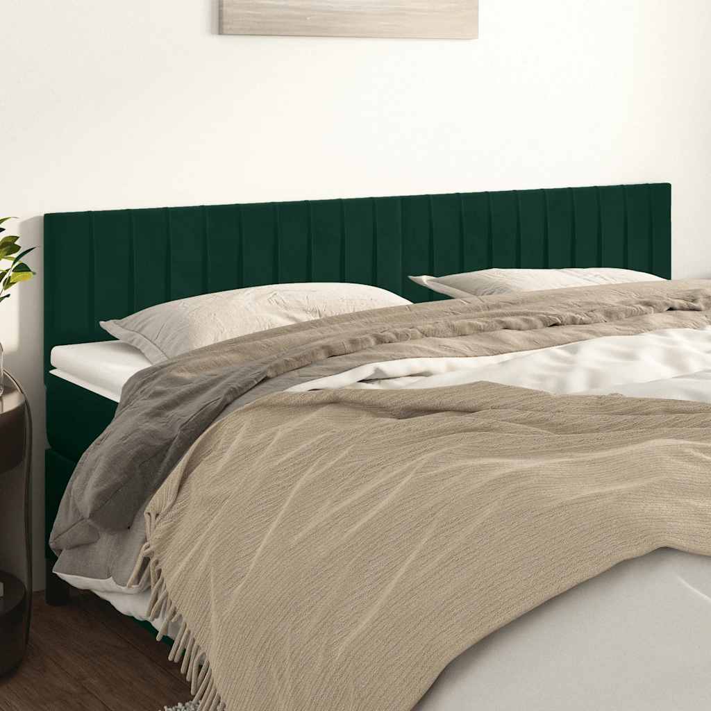 Cabeceiras verde-escuro 160x5x78/88 cm veludo