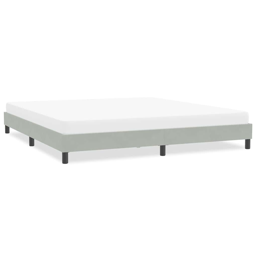 Estrutura de cama sem colchão 200x220 cm veludo cinzento-claro