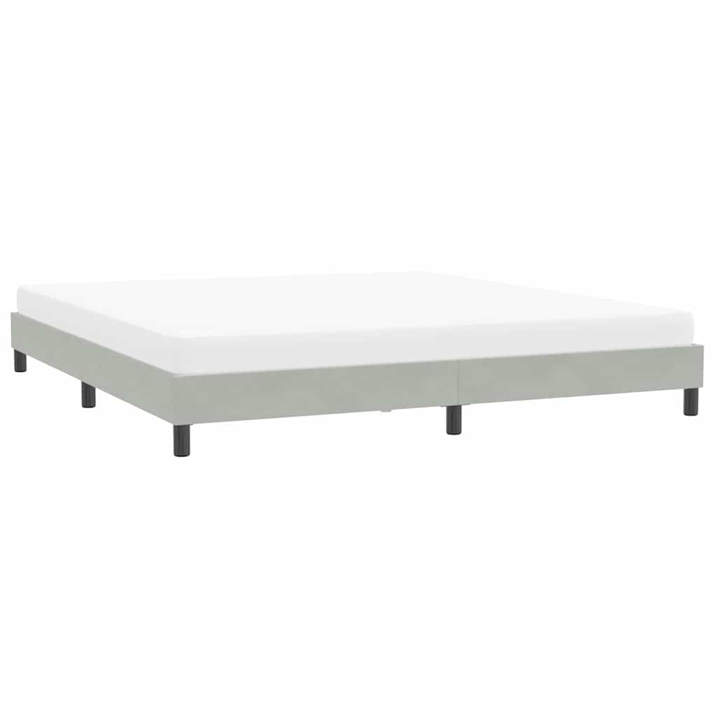 Estrutura de cama sem colchão 200x220 cm veludo cinzento-claro
