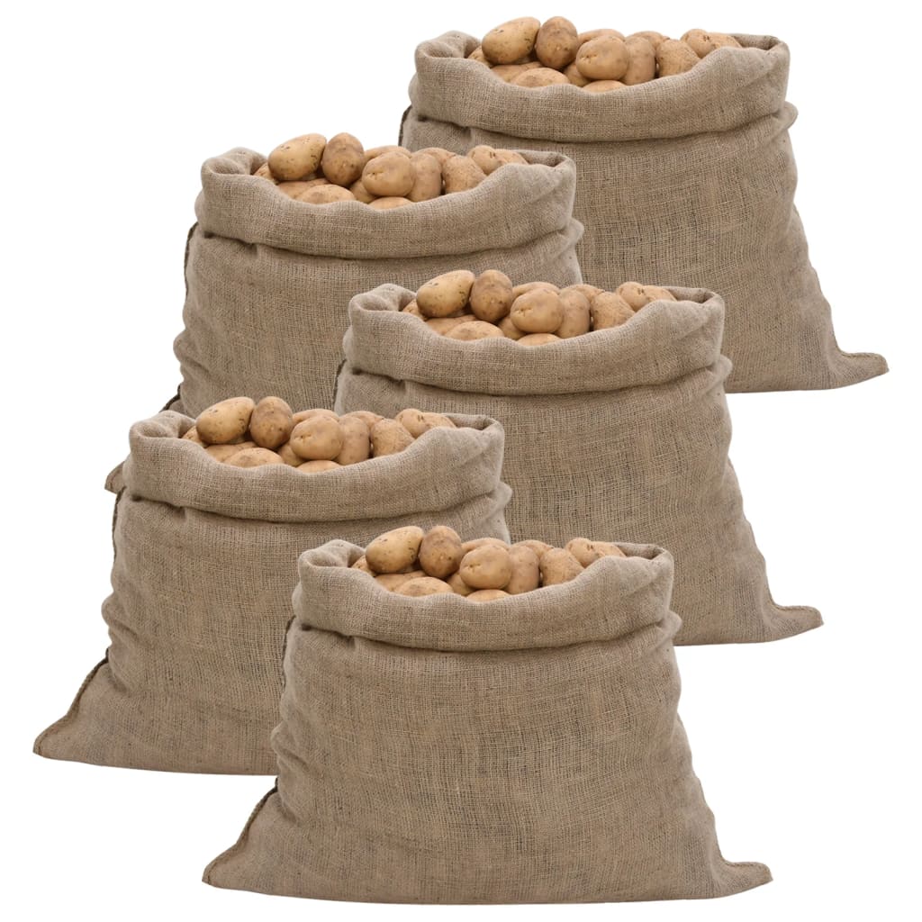 Sacos de juta 5 peças 100x110 cm 100% juta 220 g/m²