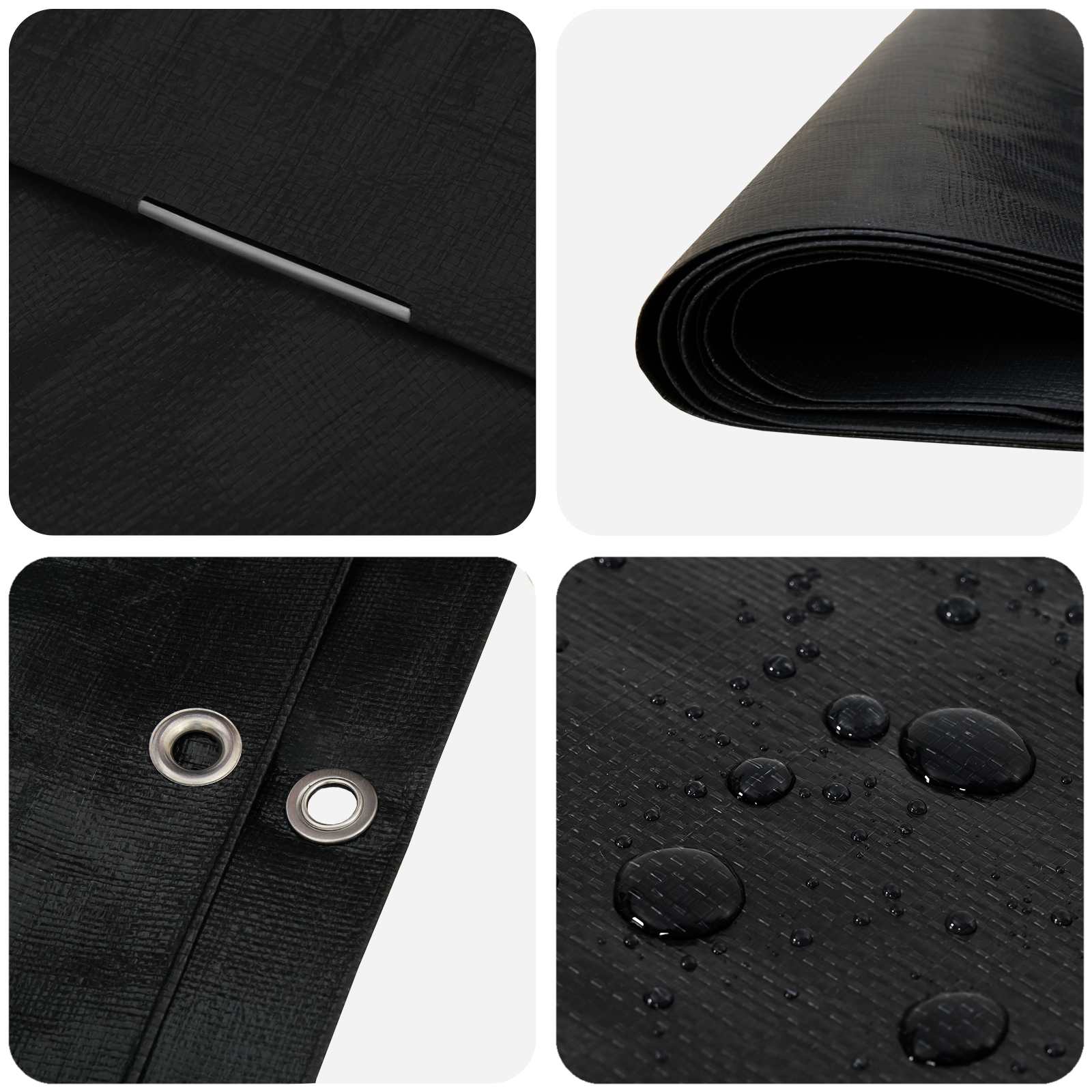 Lona com olhais cinza antracite 4 x 4 m 260 gsm PE