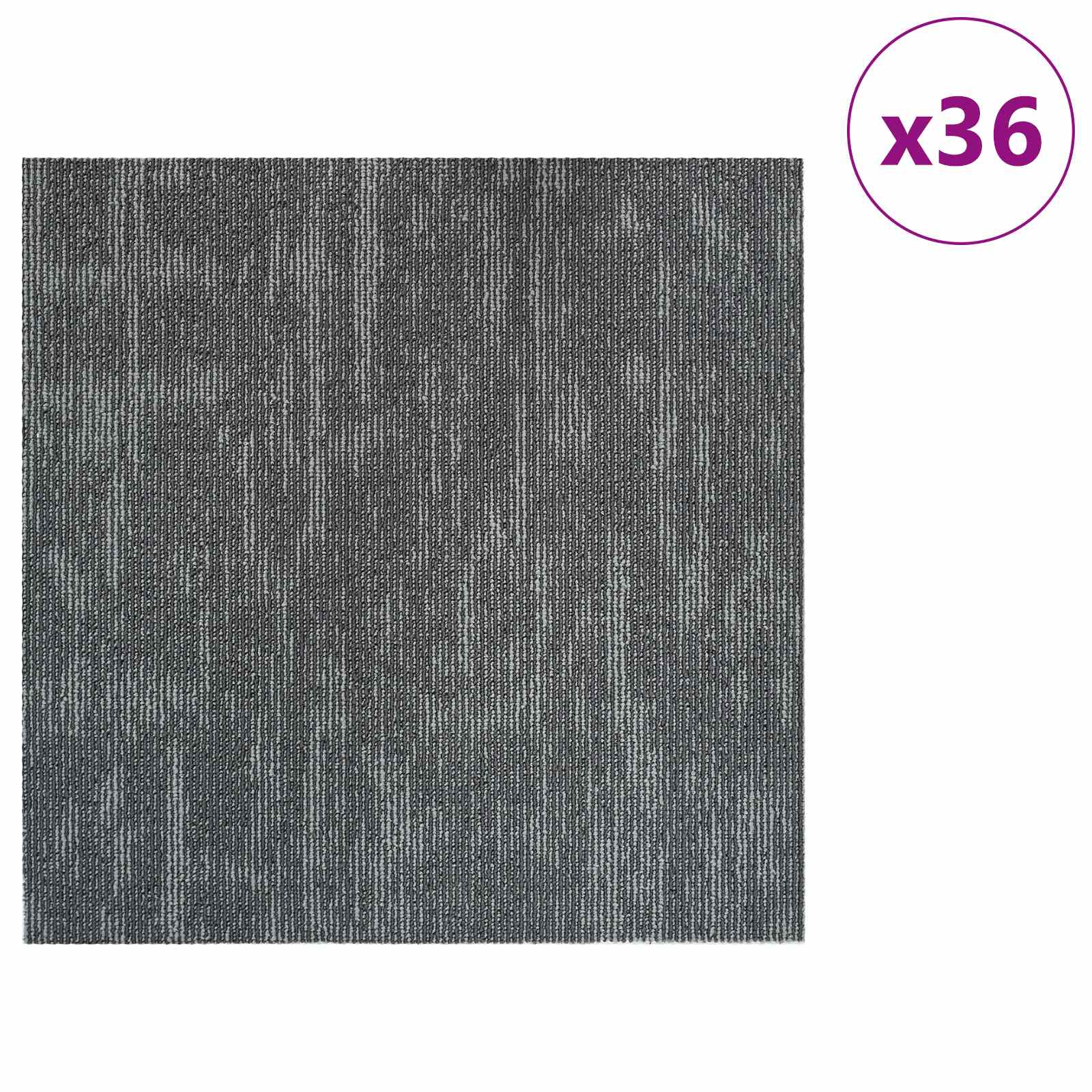 Azulejo de carpete cinzento cimento 50 x 50 cm 36 unid.