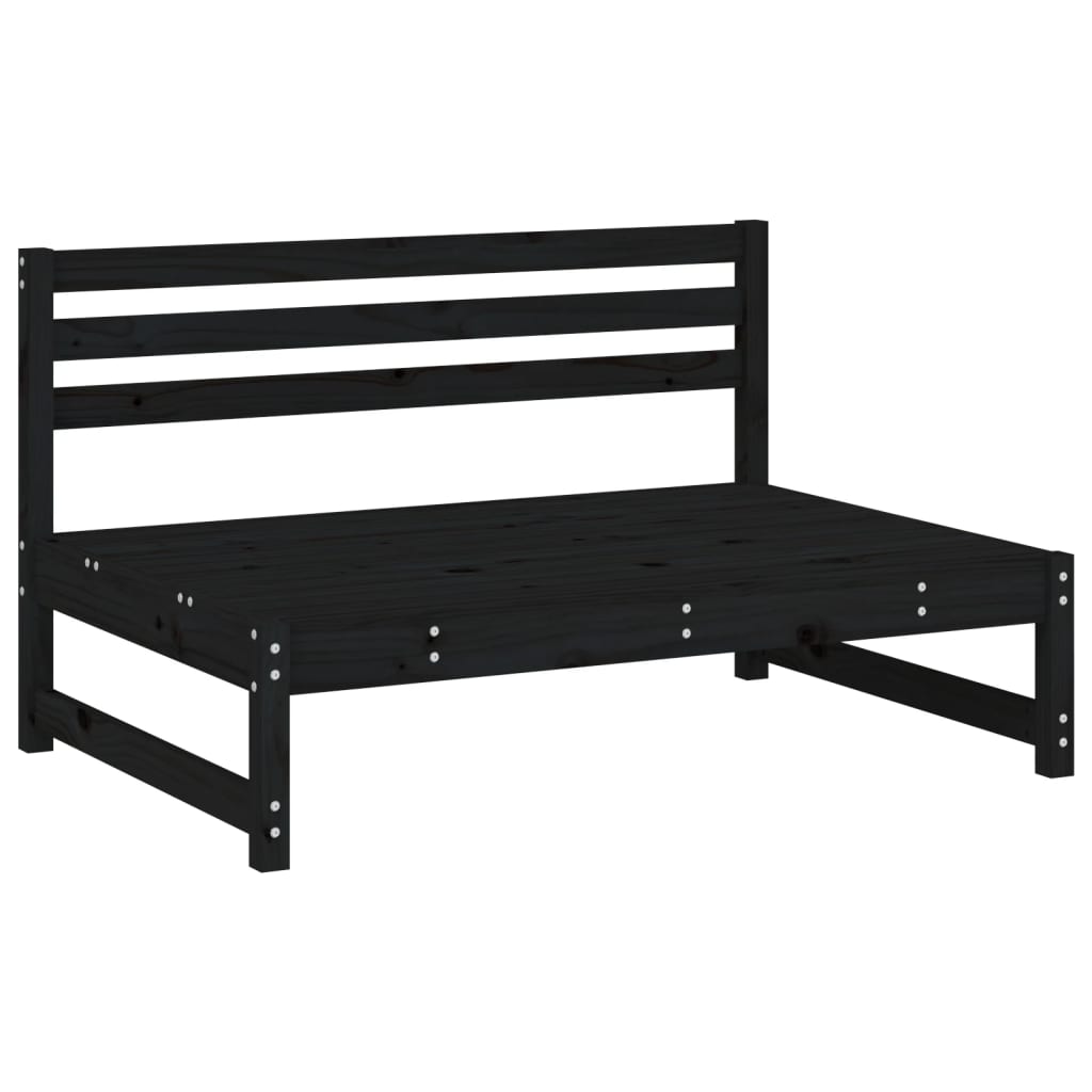 5 Pcs conjunto lounge de jardim madeira de pinho maciça preto