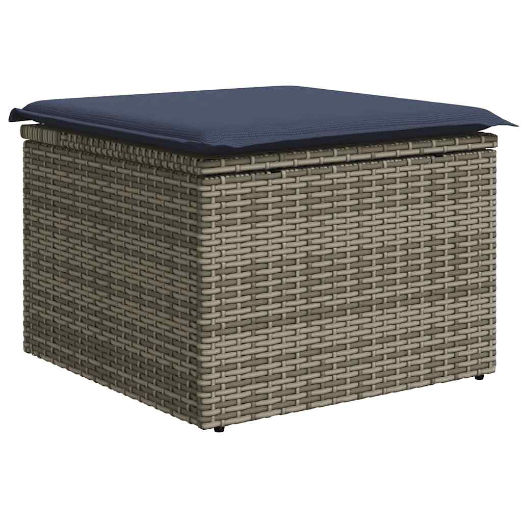 Conjunto de sofá de jardim com 11 peças e almofadas em rattan sintético cinza