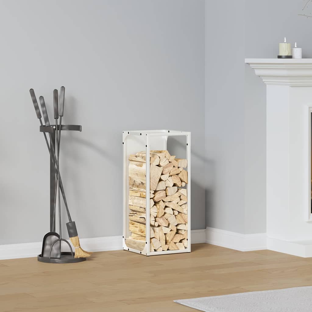 Suporte para lenha 25x25x60 cm aço laminado a frio branco
