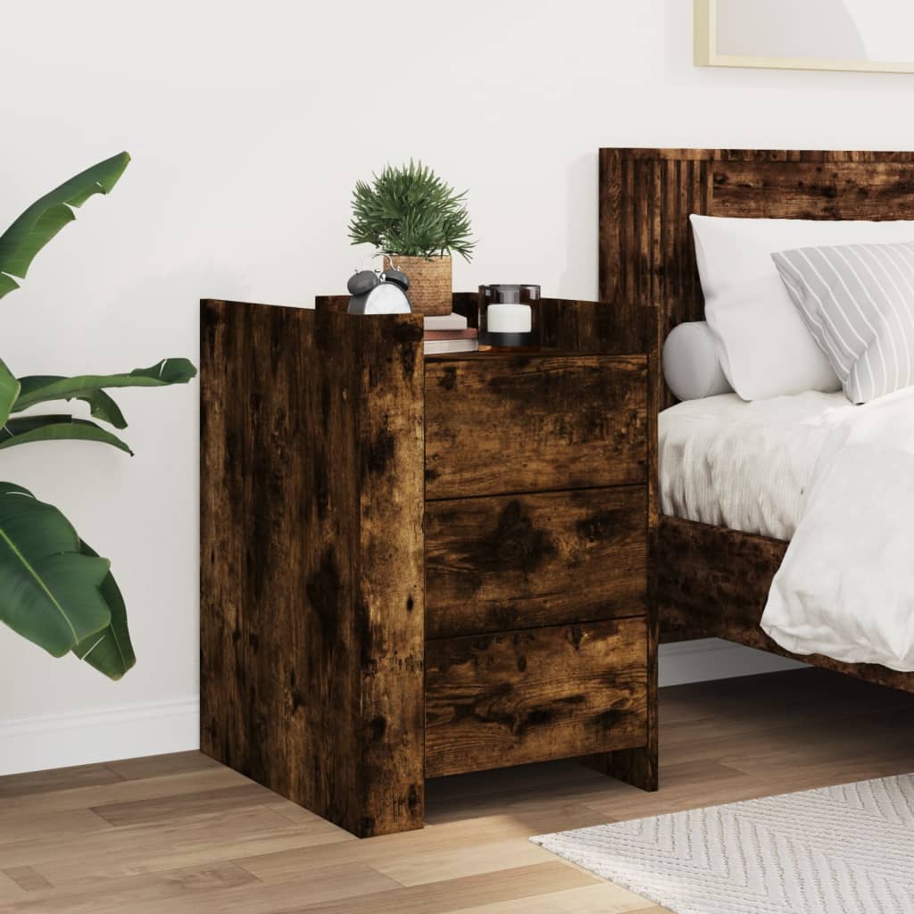 Mesa cabeceira 45x50x65 cm derivados de madeira carvalho fumado