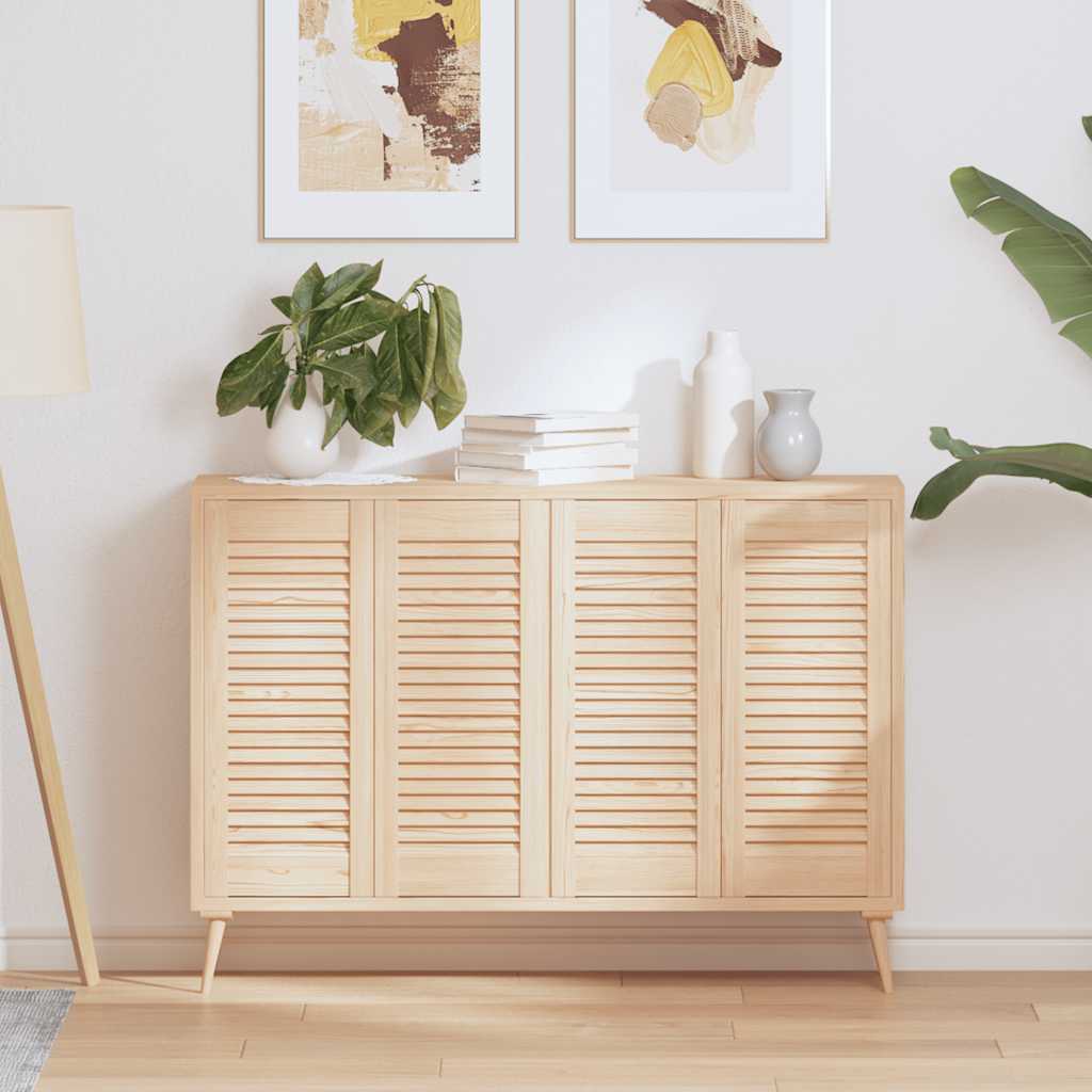 Portas de armário 4 pcs com design de persiana pinho maciço