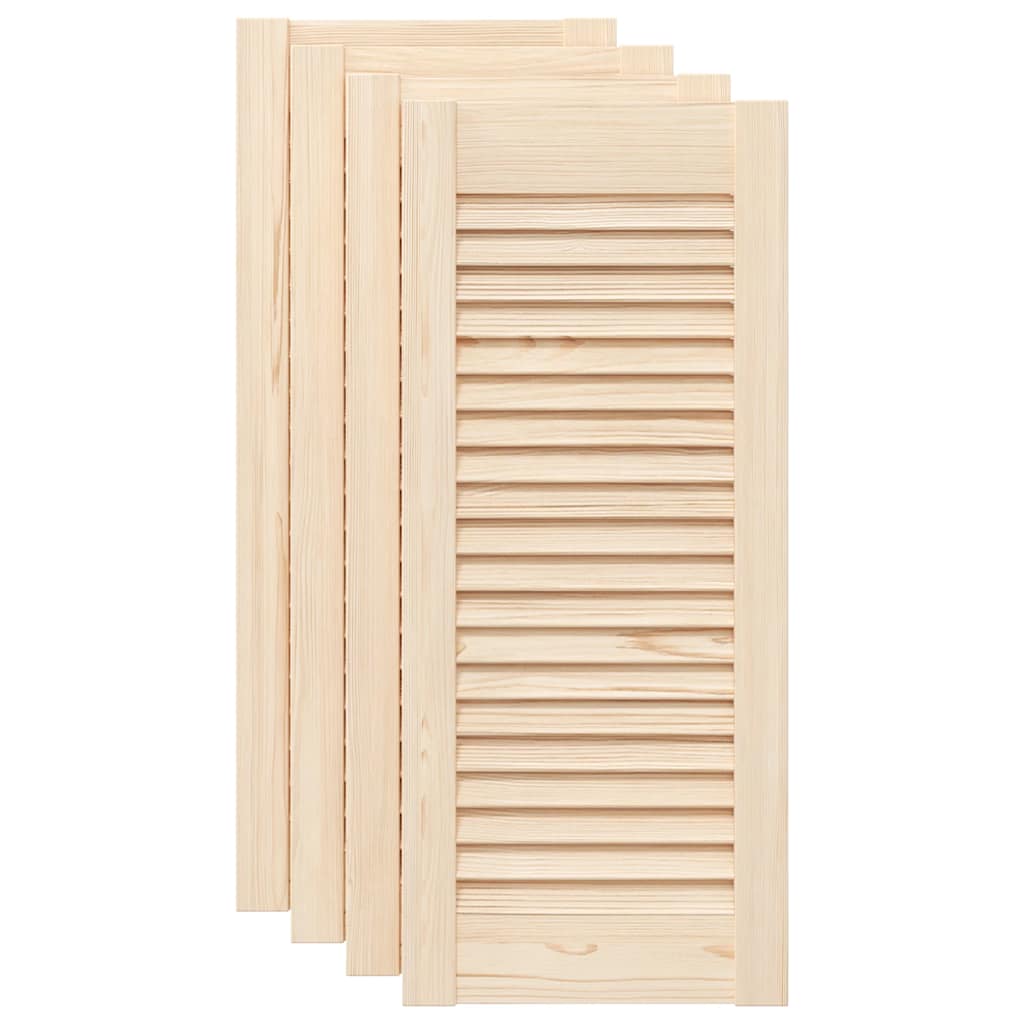 Portas de armário 4 pcs com design de persiana pinho maciço