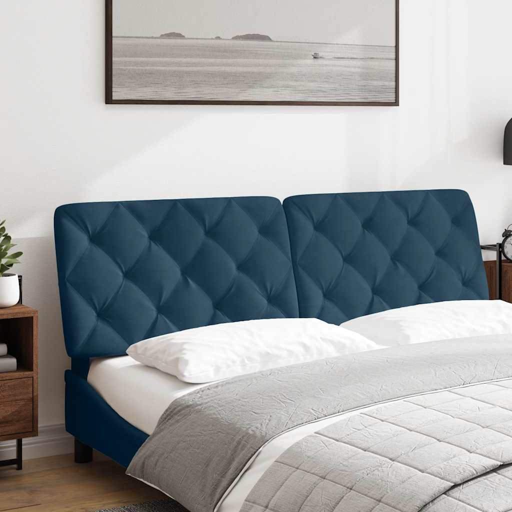 Almofadão de cabeceira 160 cm veludo azul