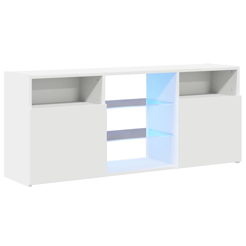 Móvel de TV com luzes LED 120x30x50 cm branco
