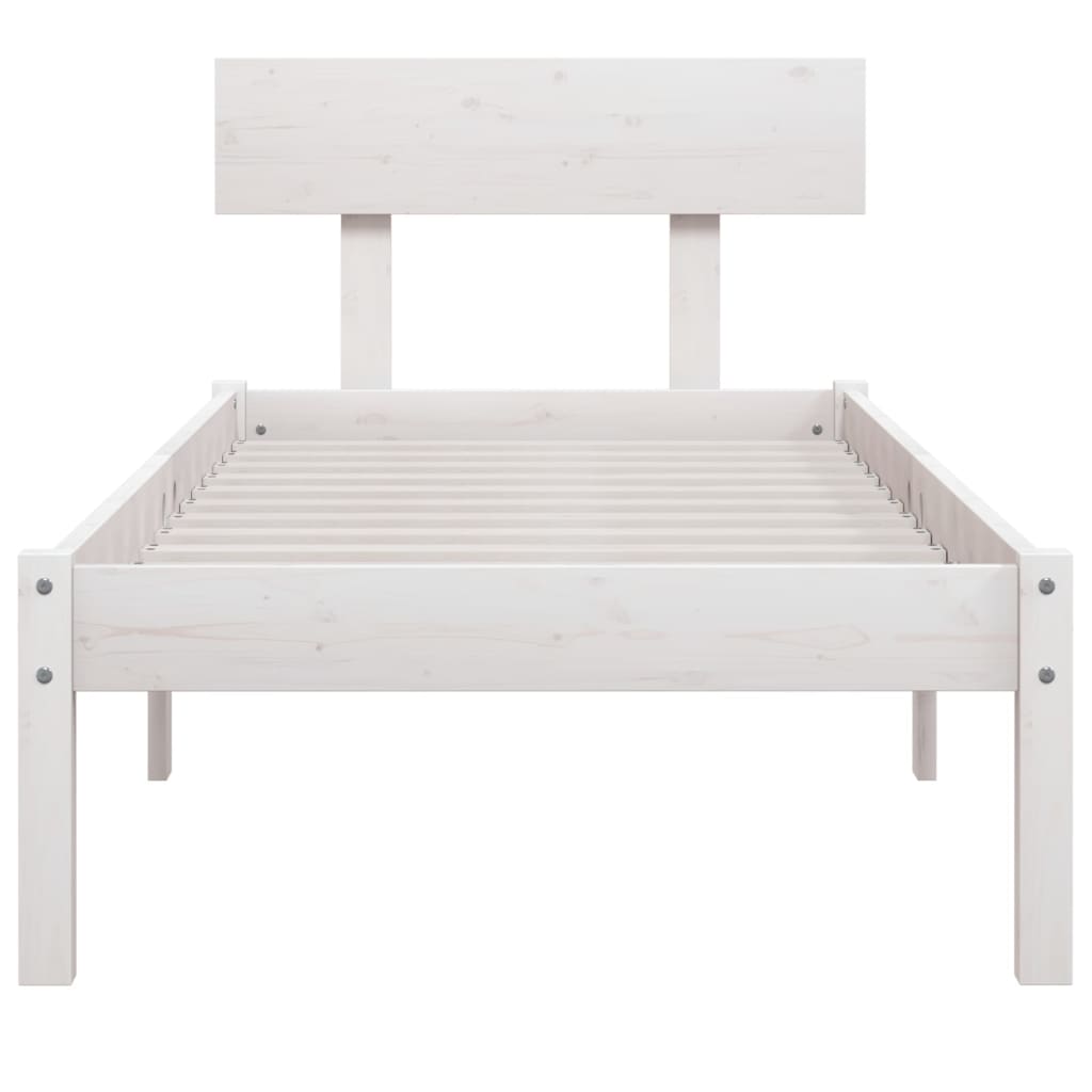 Estrutura cama pequena solteiro 75x190 cm madeira maciça branco