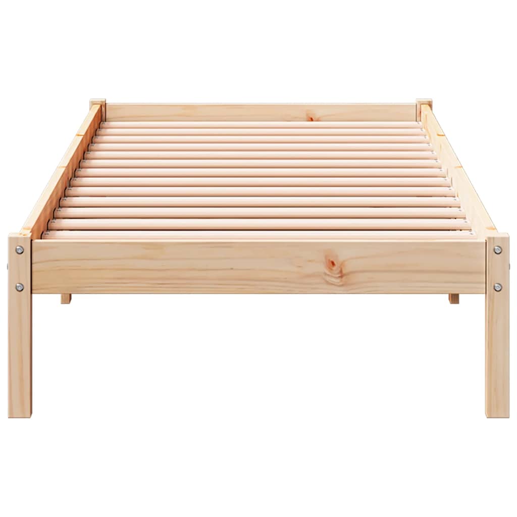 Cama extra longa sem colchão 100x220 cm madeira de pinho maciça