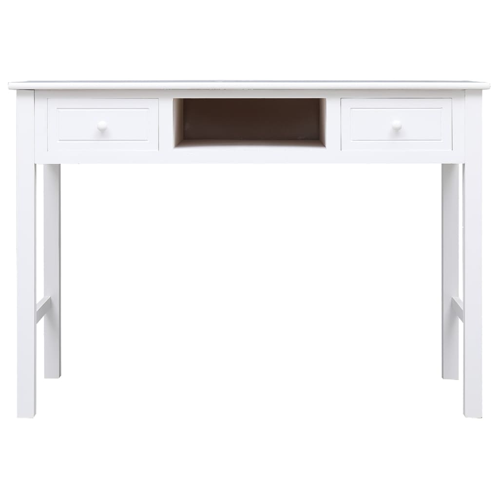 Secretária 108x45x76 cm madeira de paulownia maciça branco