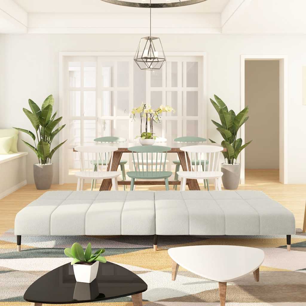 Sofá-cama de 2 lugares veludo cor creme