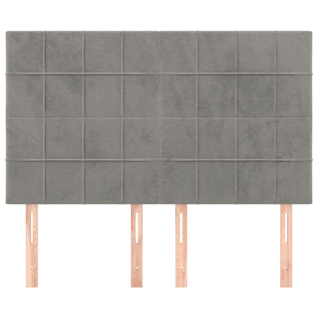 Cabeceira cinza claro 144x5x118/128 cm veludo