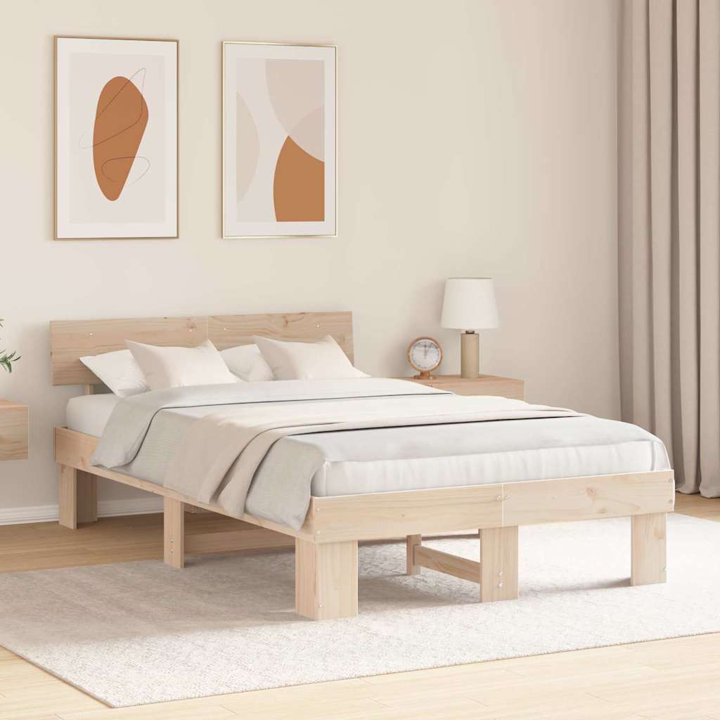 Estrutura da cama com cabeceira natural 120 x 190 cm