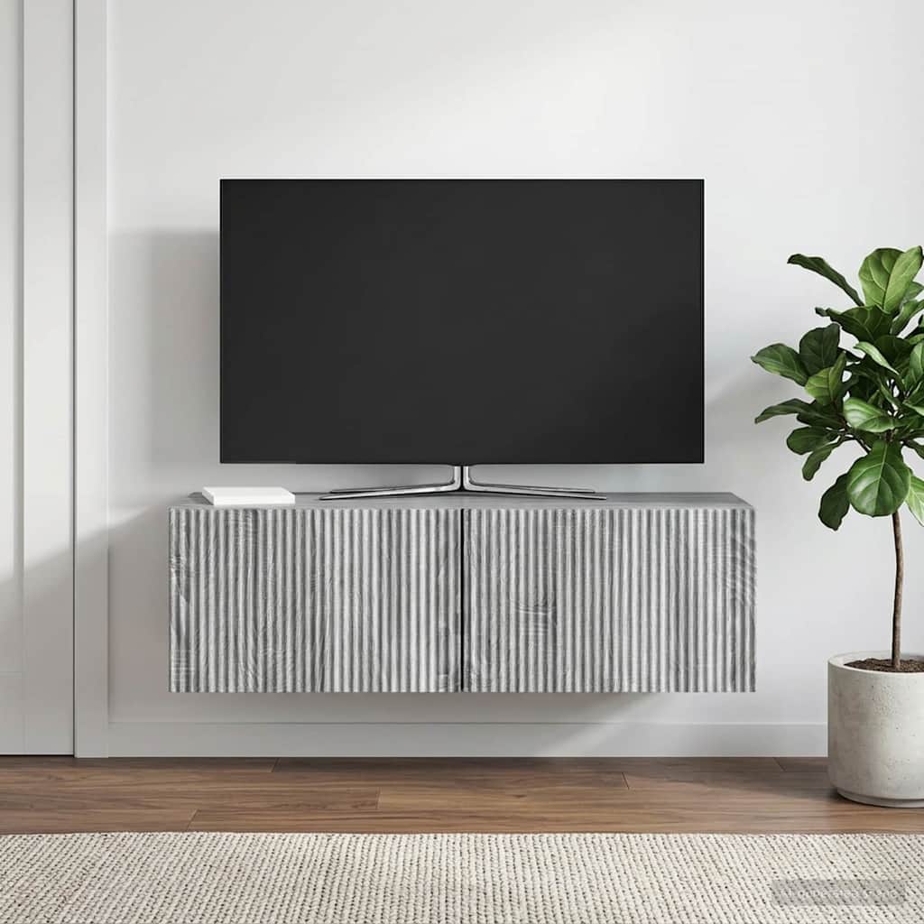 Gabinete de TV de parede sonoma cinzento 98 x 31 x 30 cm