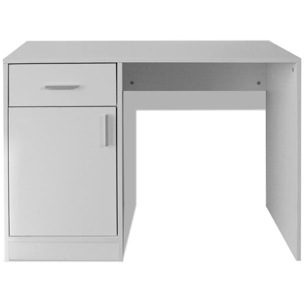 Mesa com gaveta e armário 100x40x73 cm branco