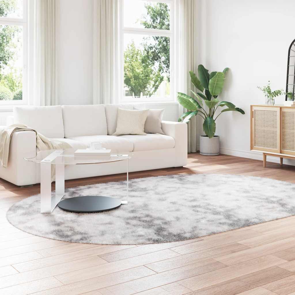 Tapete shaggy de pelo alto navarra 300x200 cm cinzento prateado