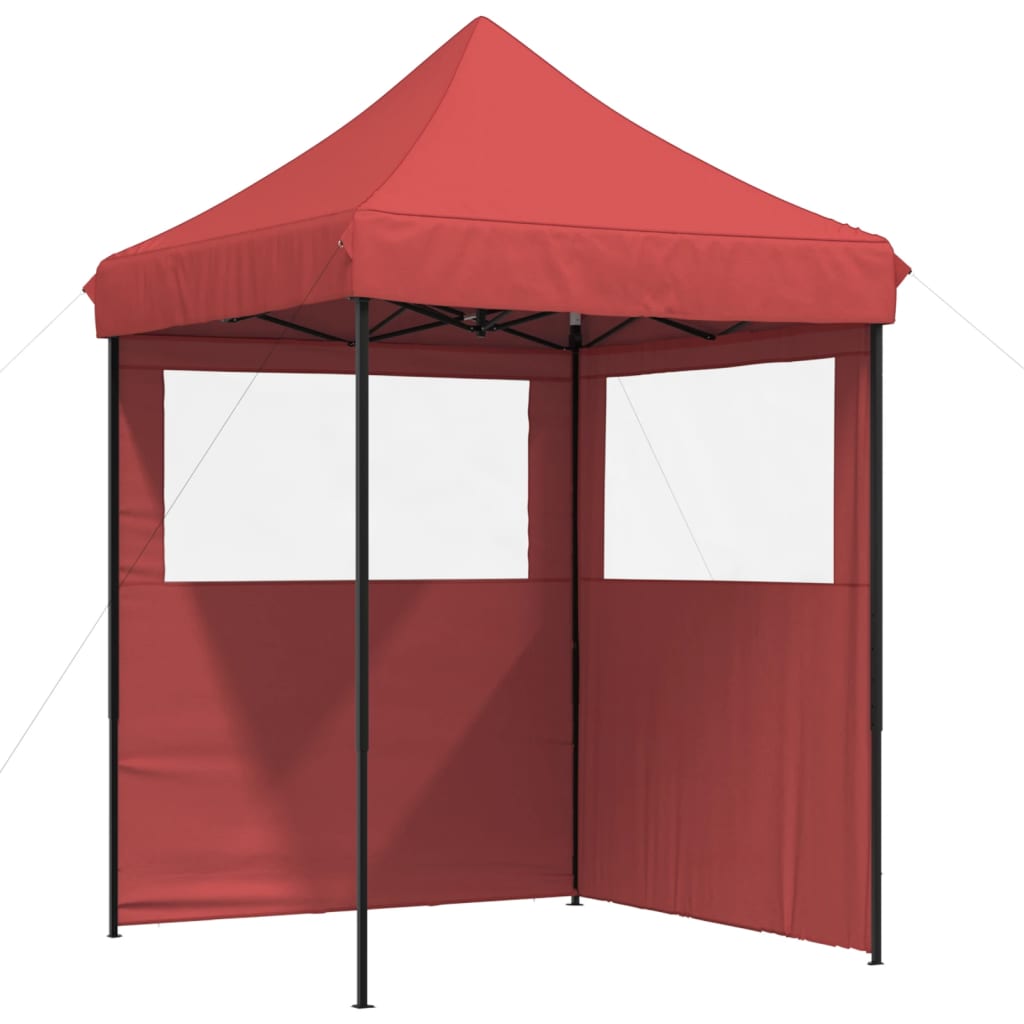 Tenda para festas pop-up dobrável com 2 paredes laterais bordô