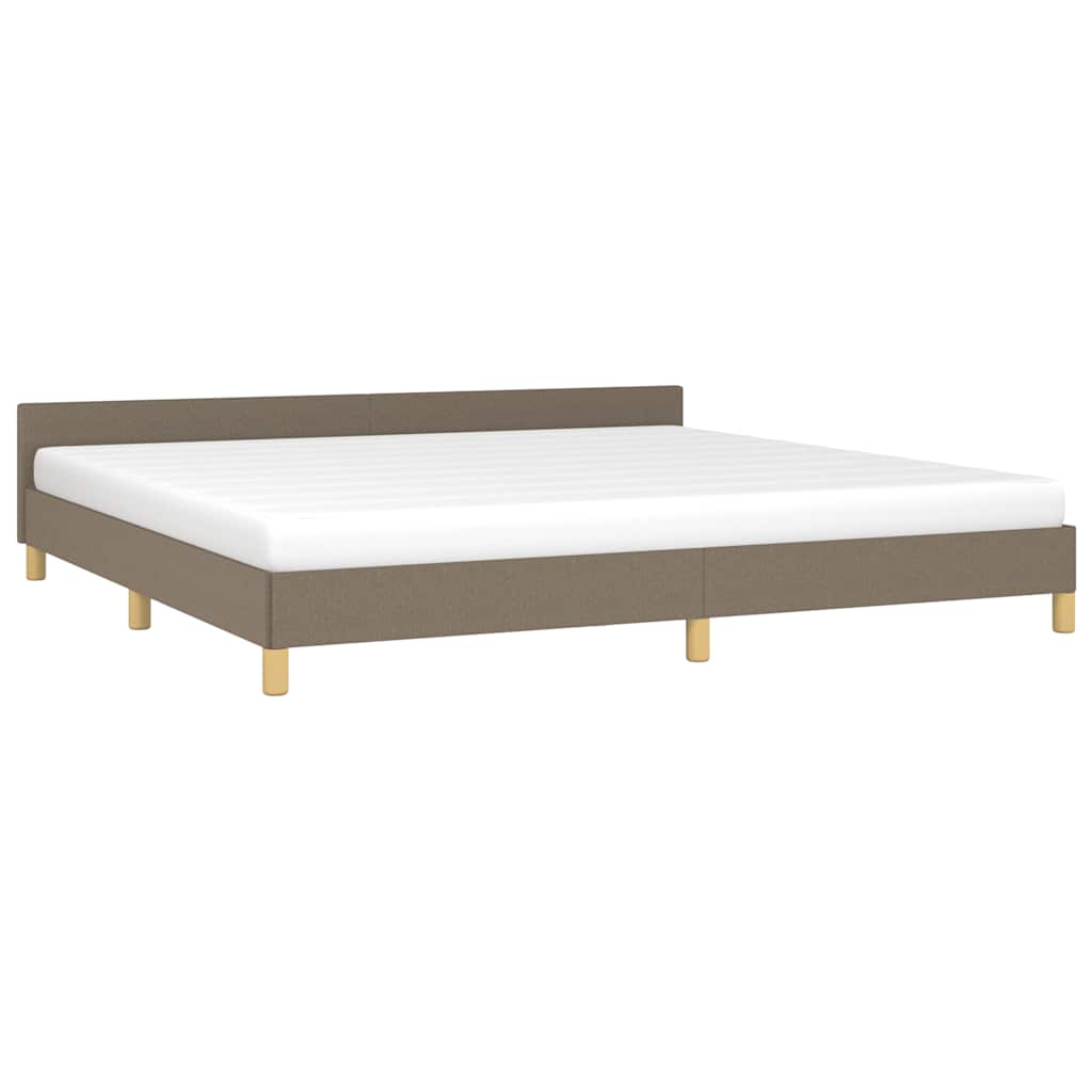 Cama sem colchão 200x200 cm tecido cinzento-acastanhado
