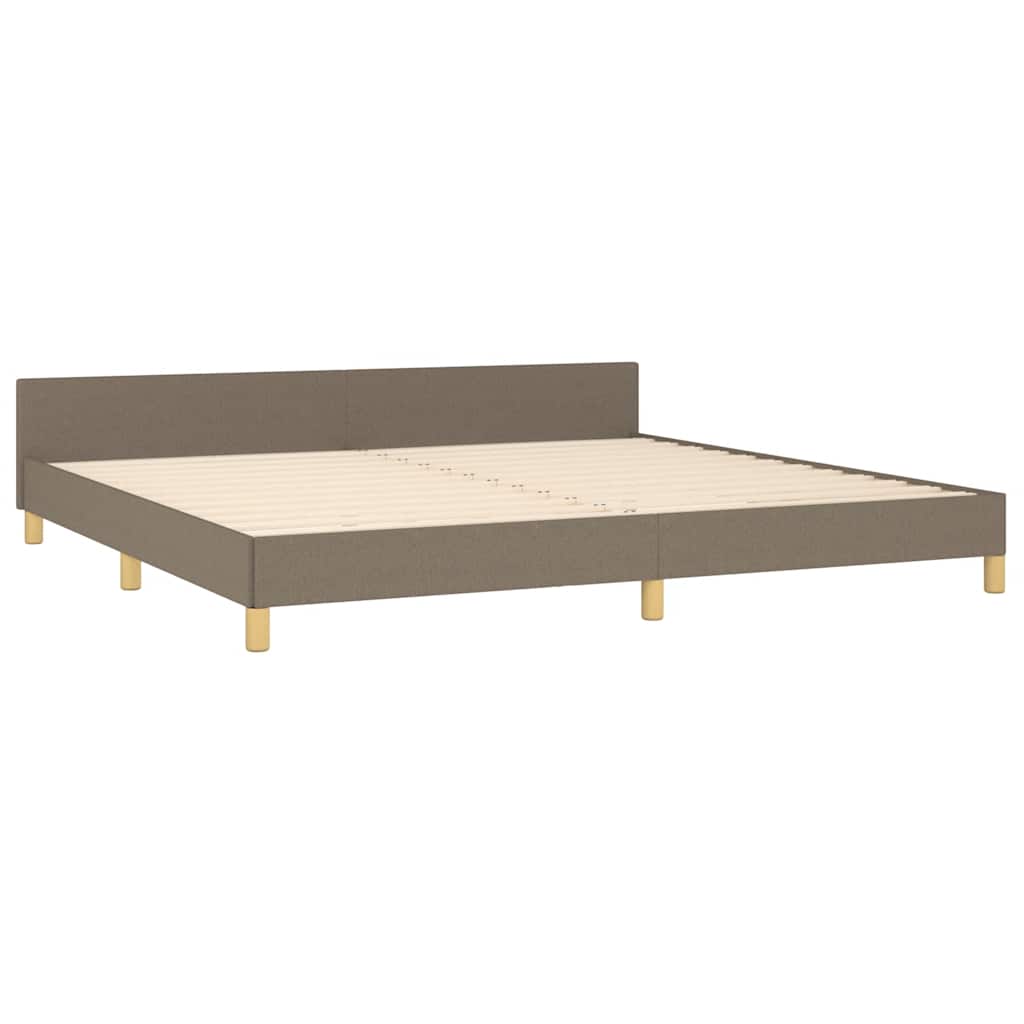 Cama sem colchão 200x200 cm tecido cinzento-acastanhado