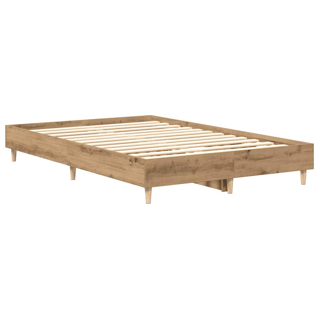 Estrutura de cama sem colchão 120x190 cm carvalho artesanal