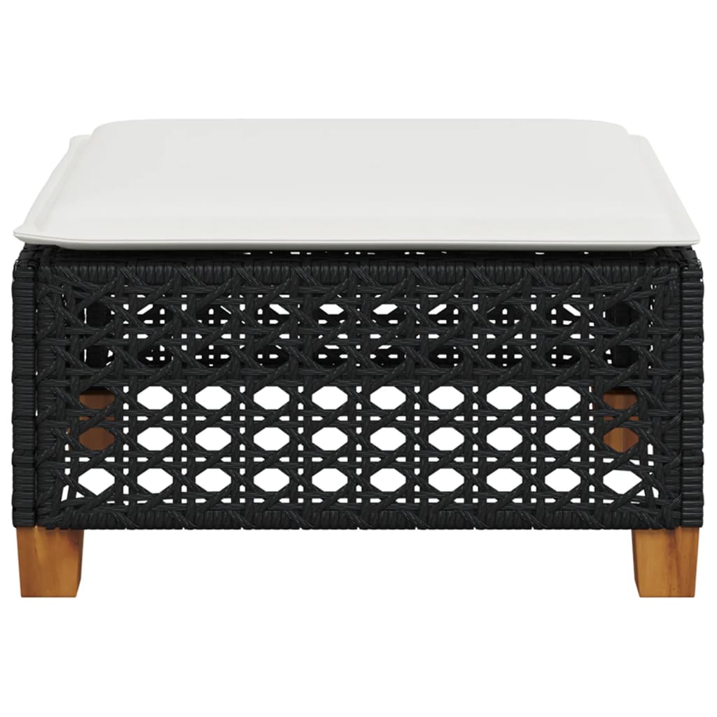 Banco de jardim com almofadão 63,5x56x32 cm vime PE preto