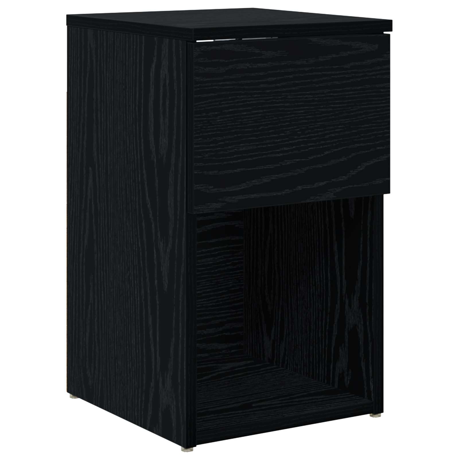 Armário de cama carvalho preto 29 x 31,5 x 49 cm