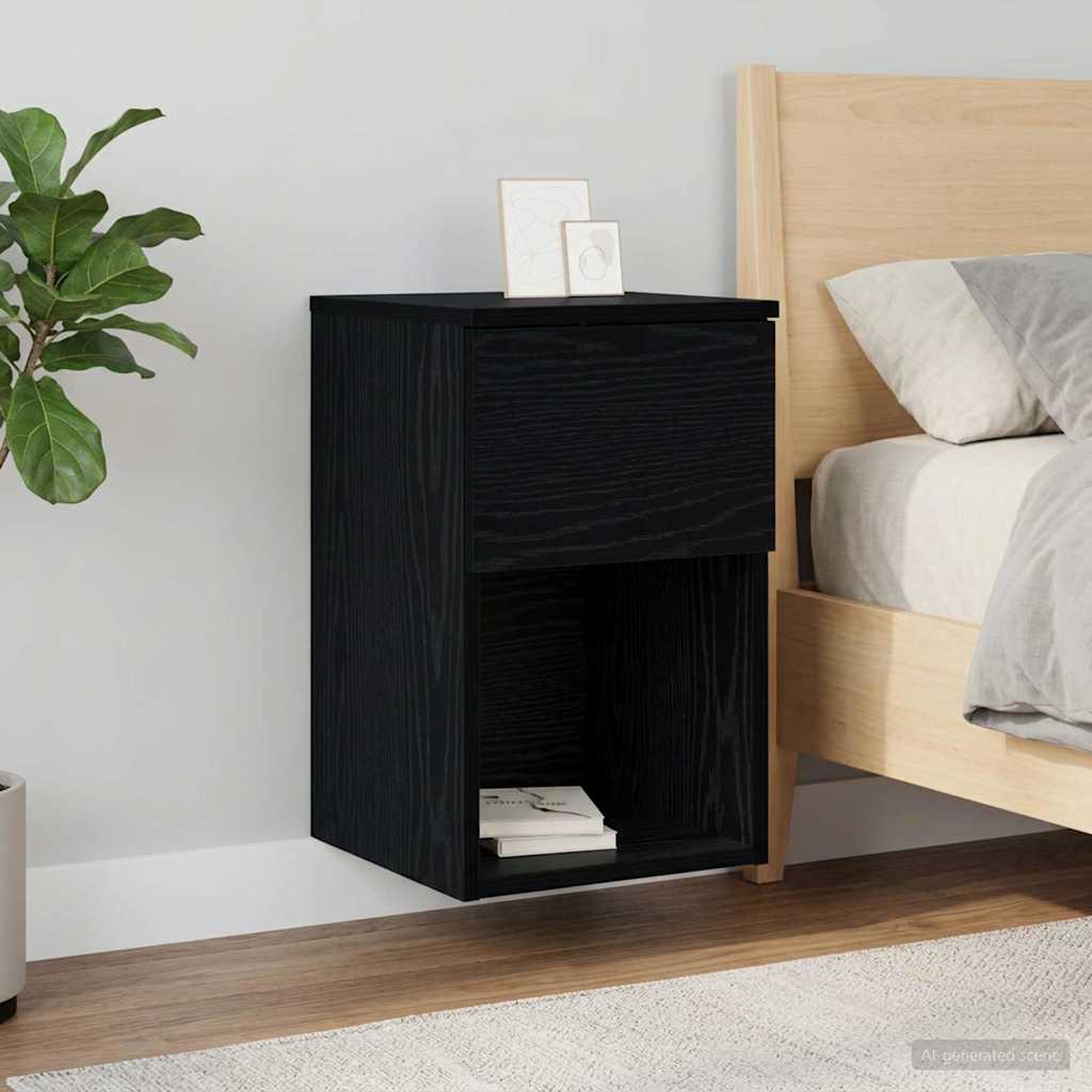 Armário de cama carvalho preto 29 x 31,5 x 49 cm