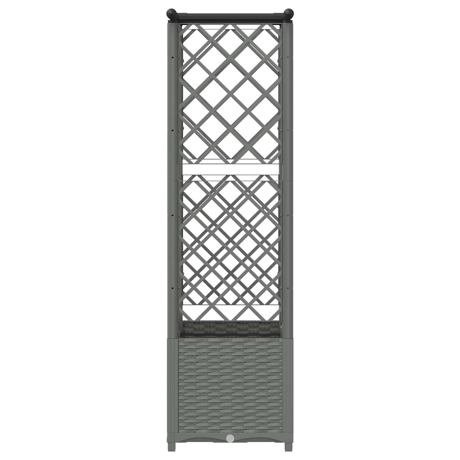Cama elevada com treliça e telhado cinzento-claro PP