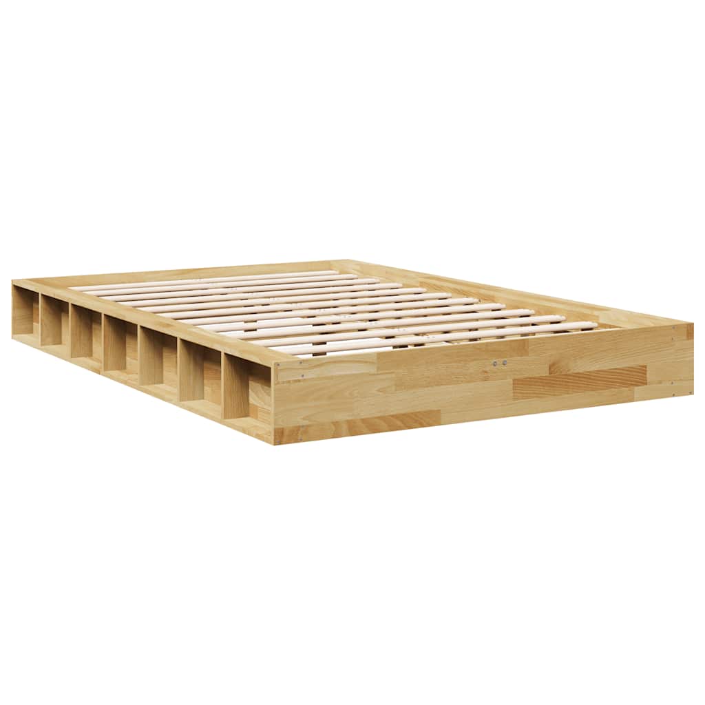 Estrutura de cama sem colchão 120x190 cm madeira de carvalho