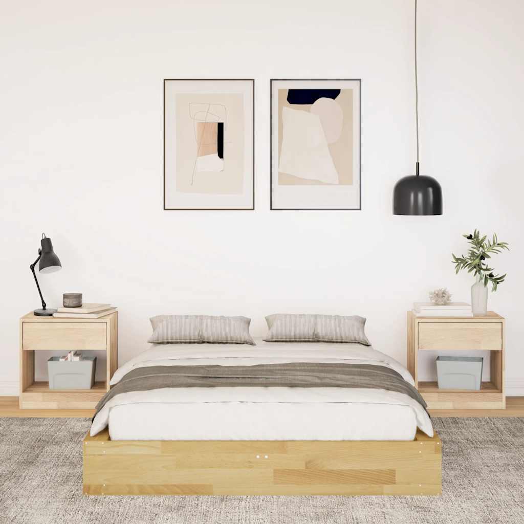 Estrutura de cama sem colchão 120x190 cm madeira de carvalho