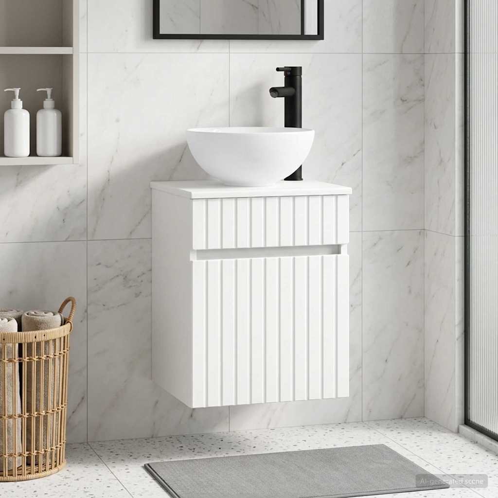 Vanidade de pia de parede branco 39 x 41 x 64,5 cm