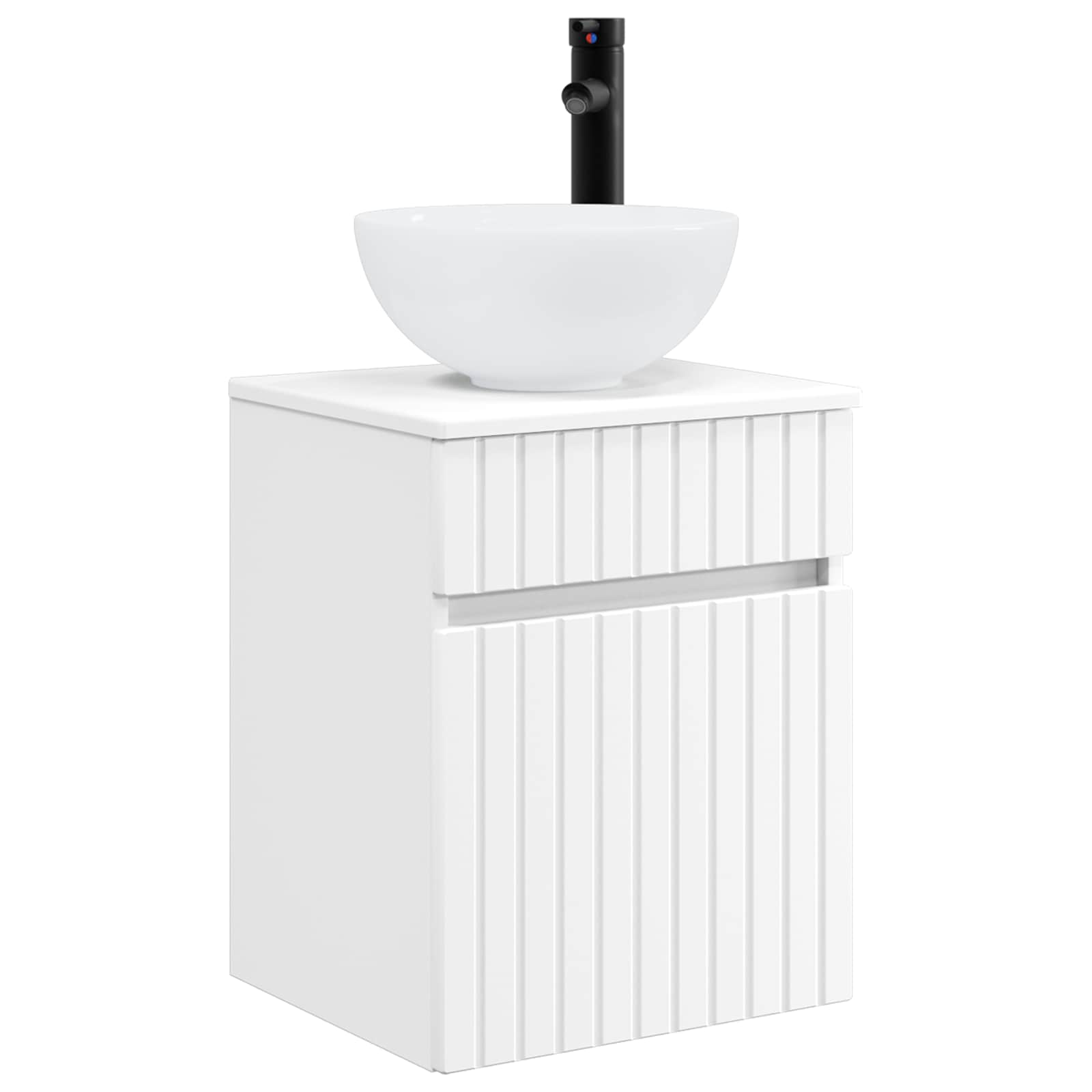 Vanidade de pia de parede branco 39 x 41 x 64,5 cm