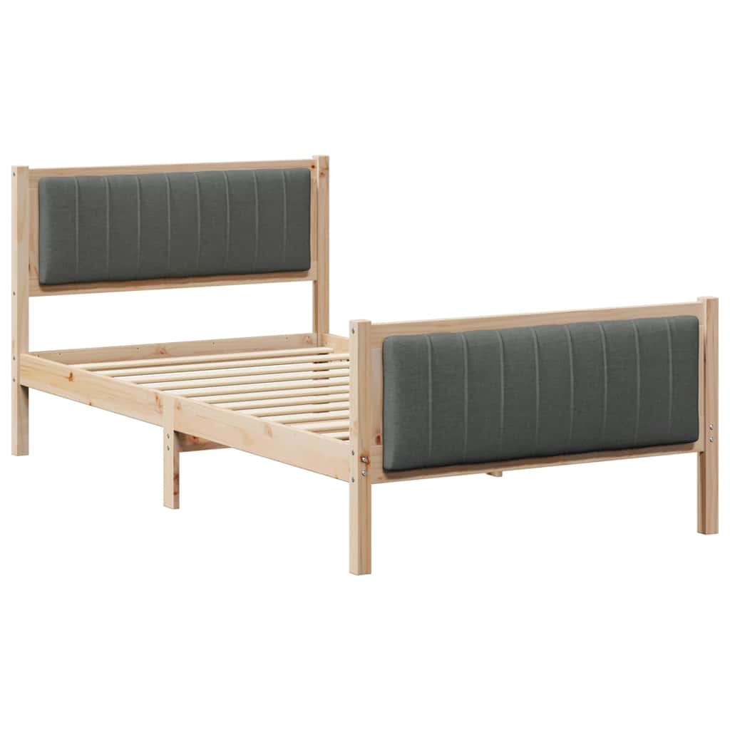 Estrutura da cama castanho e cinzento-escuro 100 x 200 cm