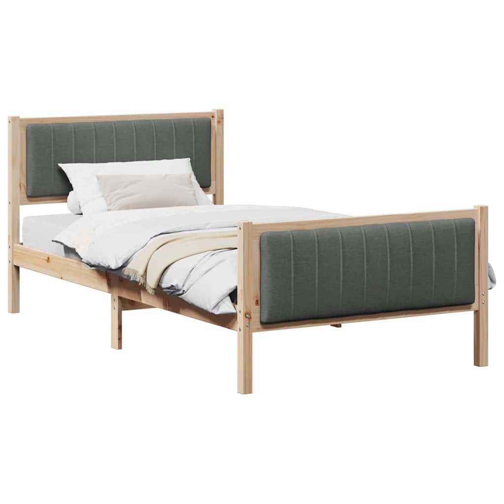 Estrutura da cama castanho e cinzento-escuro 100 x 200 cm