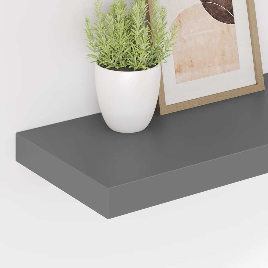 Prateleiras de parede suspensas 4 pcs 60x23,5x3,8cm MDF cinza