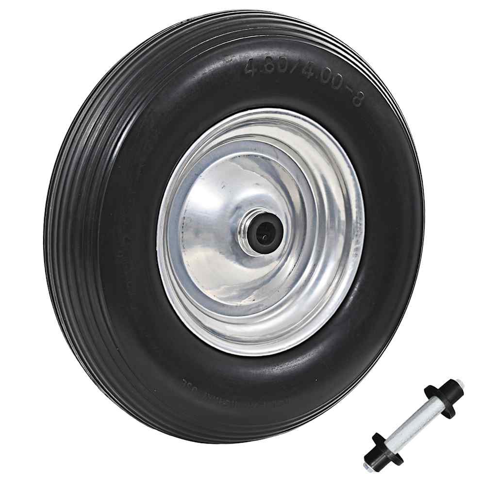 Roda de carrinho de mão com eixo pu sólido 4.00-8 390 mm