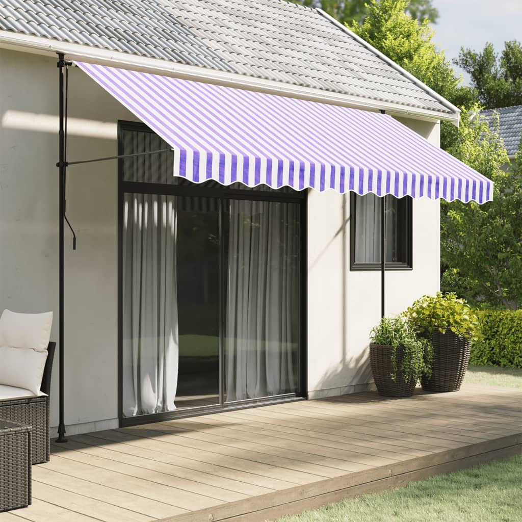 Tecido de substituição para sanefa de toldo 350 cm riscas azul/branco