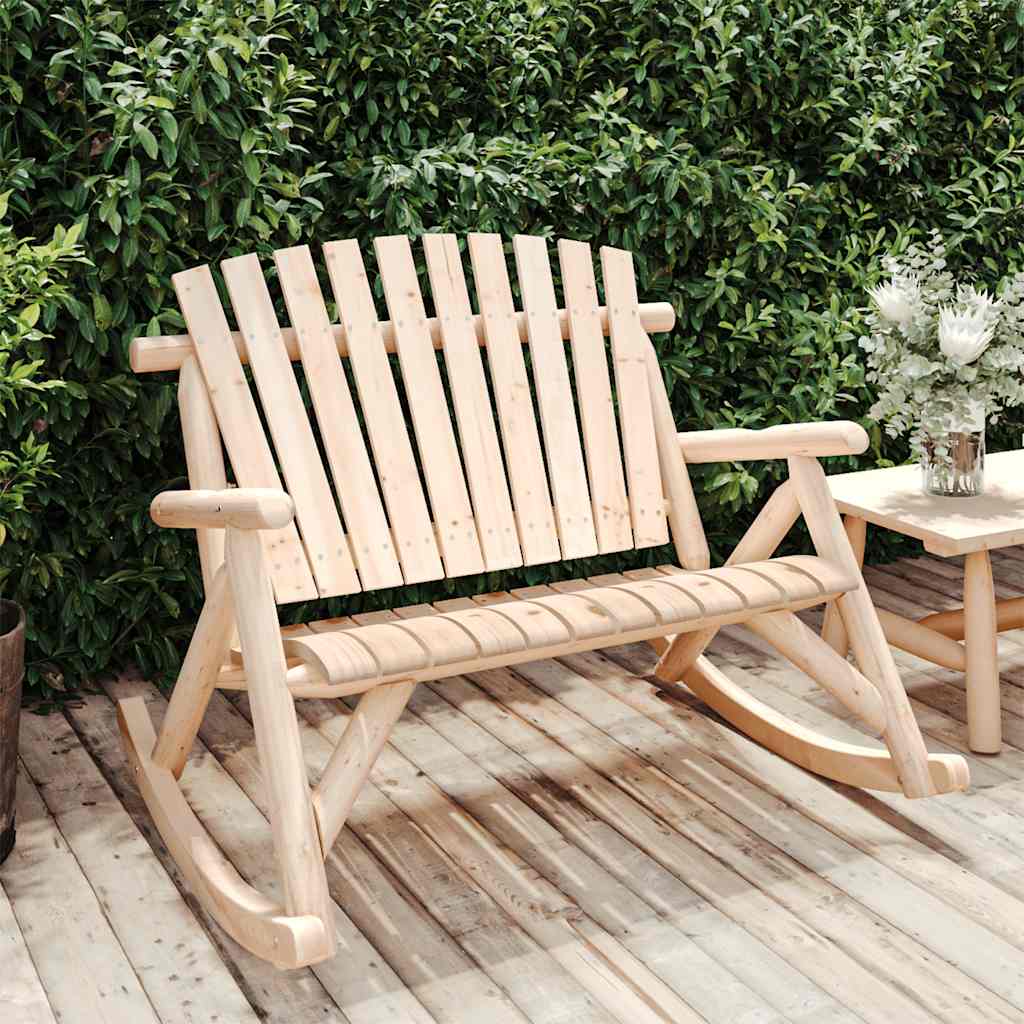 Banco de baloiço p/ jardim 2 lugares 123x96x102 cm abeto maciço