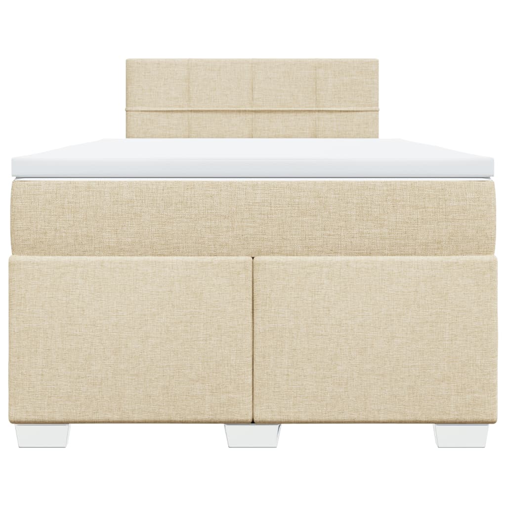 Cama boxspring com colchão 120x190 cm tecido cor creme