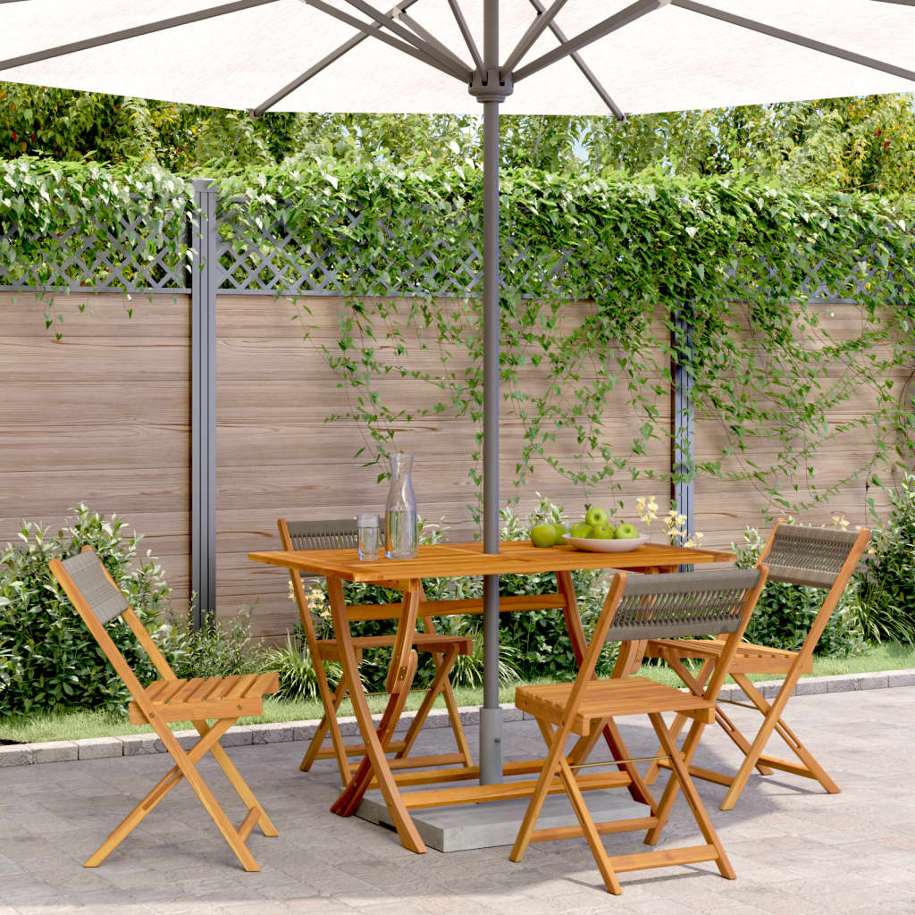 Cadeiras de jardim dobráveis 4 pcs madeira acácia maciça cinza