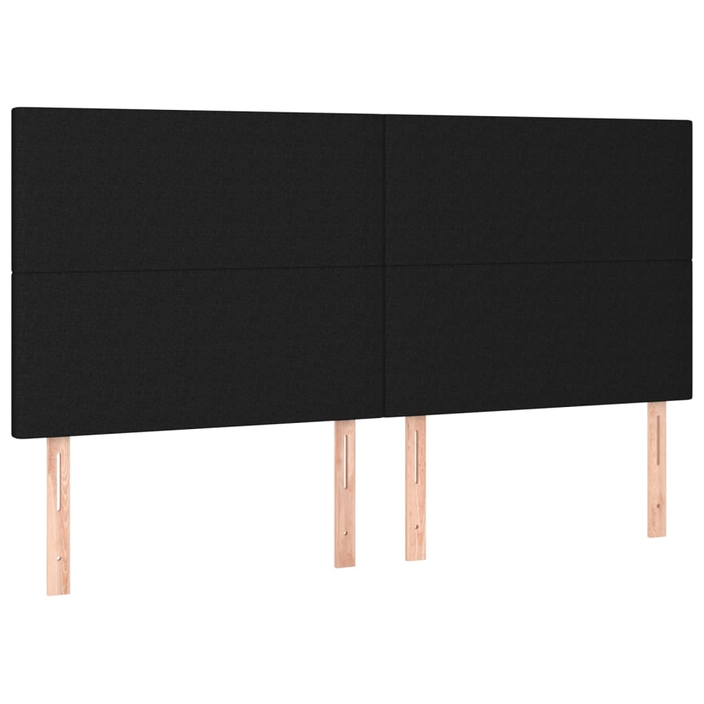 Cabeceira de cama c/ luzes LED tecido 180x5x118/128 cm preto