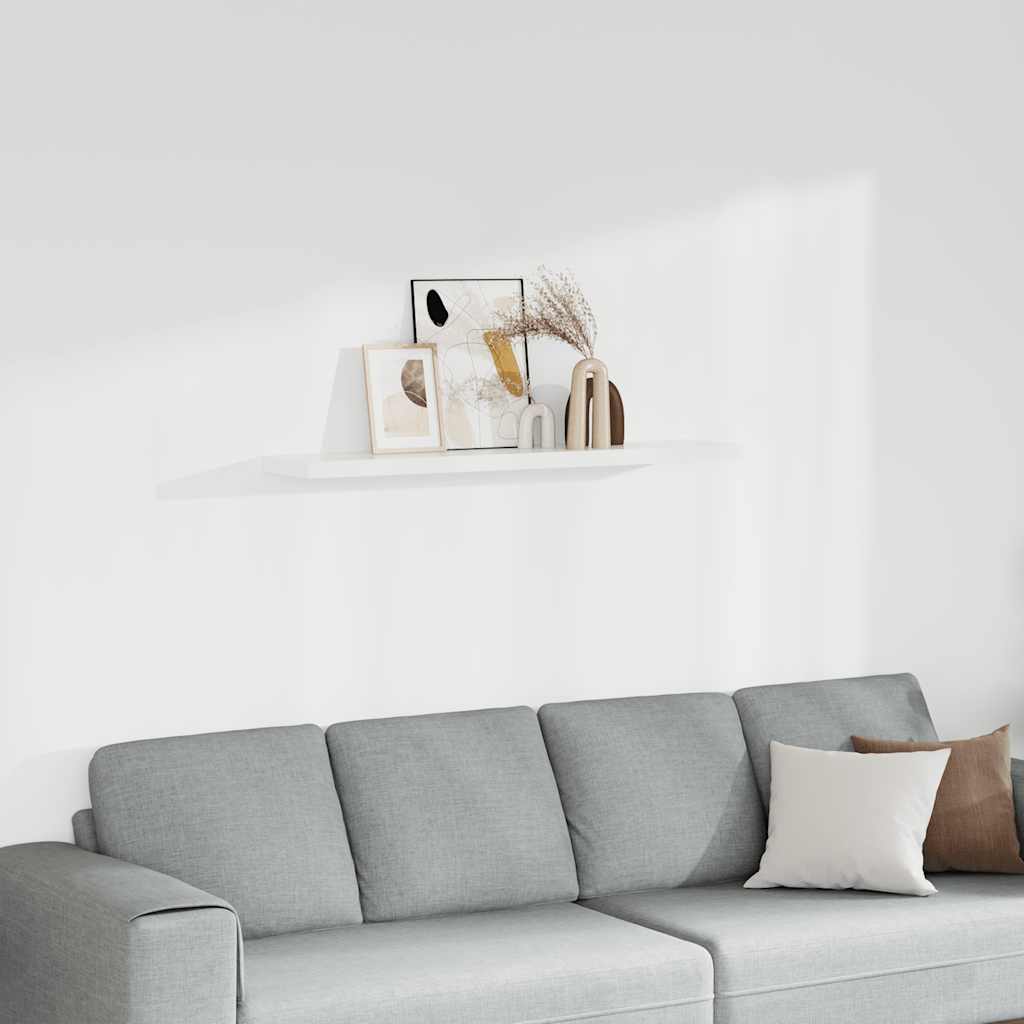 Prateleira de parede suspensa 120x23,5x3,8 cm MDF branco