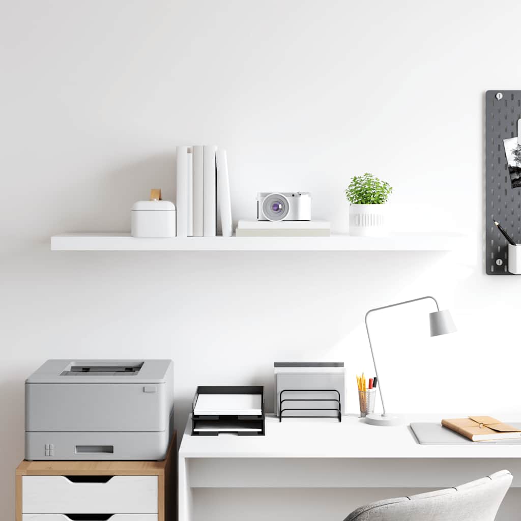 Prateleira de parede suspensa 120x23,5x3,8 cm MDF branco