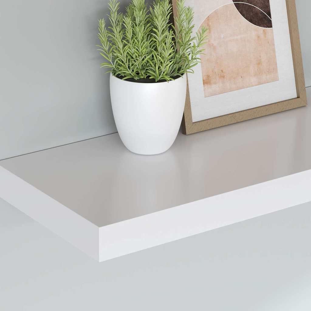 Prateleira de parede suspensa 120x23,5x3,8 cm MDF branco