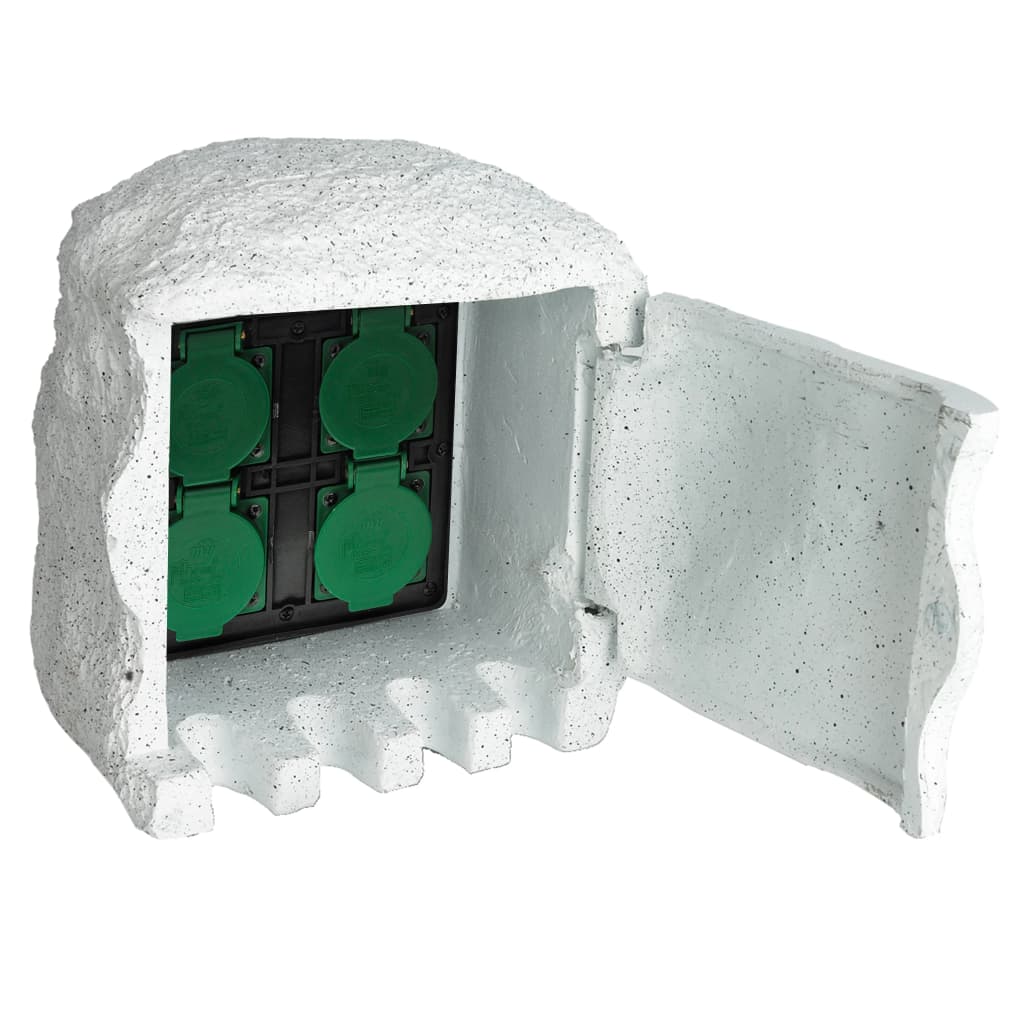 Unidade de jardim com 4 tomadas à prova de água resina branco